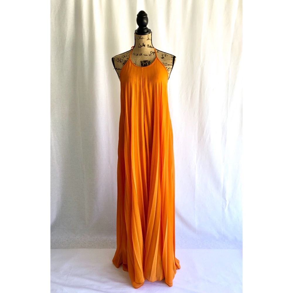 Pleated Halter Maxi Dress - Picture 1 of 6